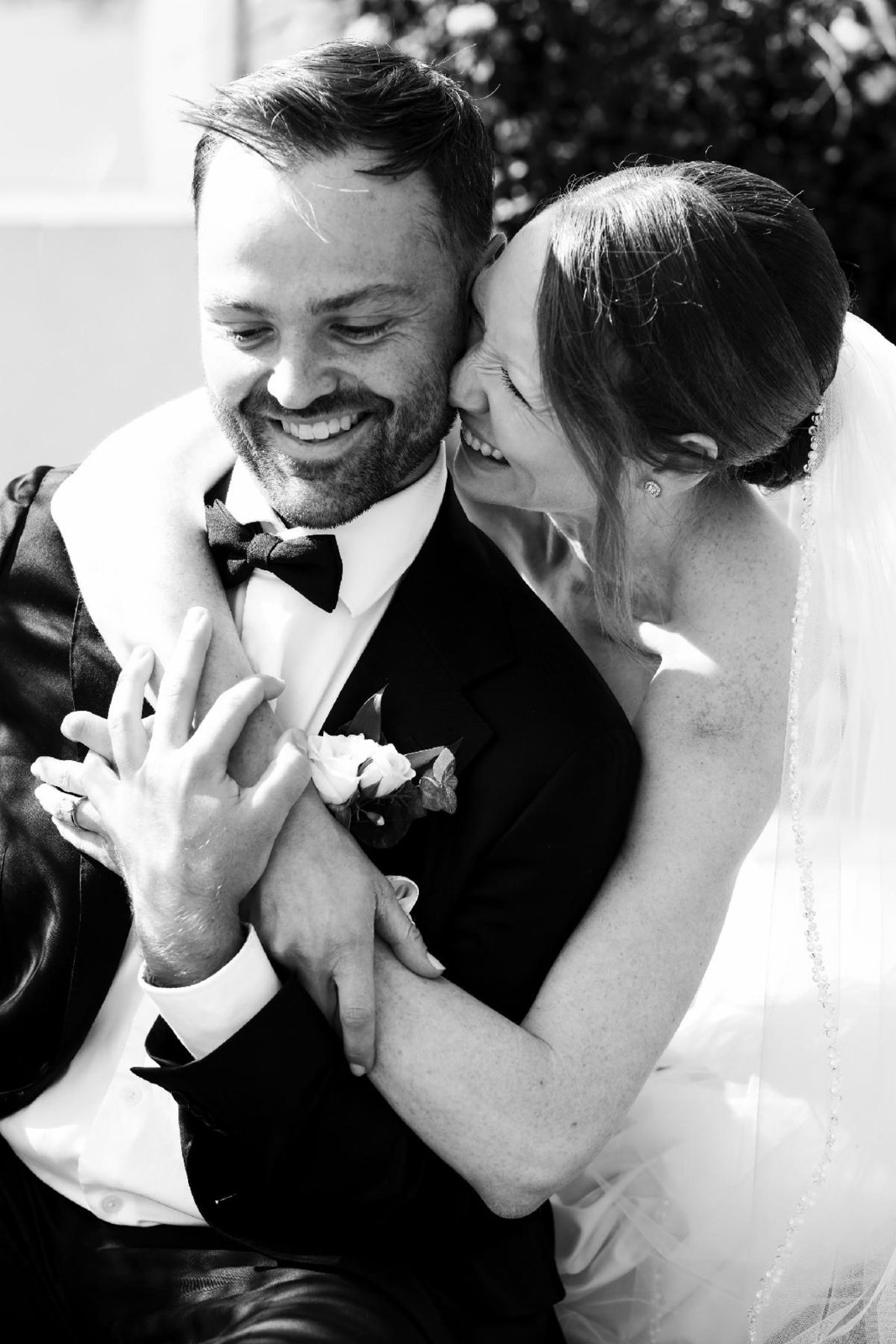 Don and his wife celebrating on their wedding day